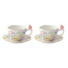 Conj. 2 chávenas de café com pires Dancing Butterflies